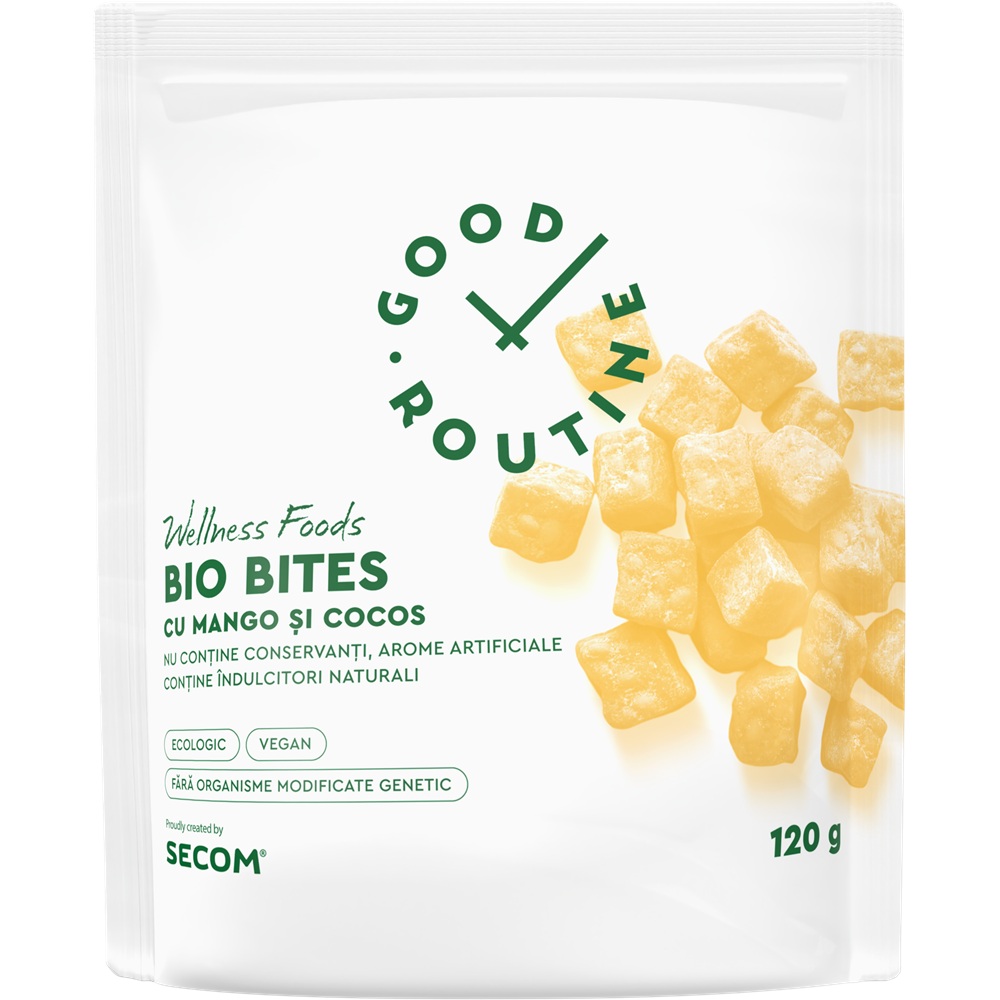 Bio Bites cu mango si cocos Good Routine, 120 g, Secom