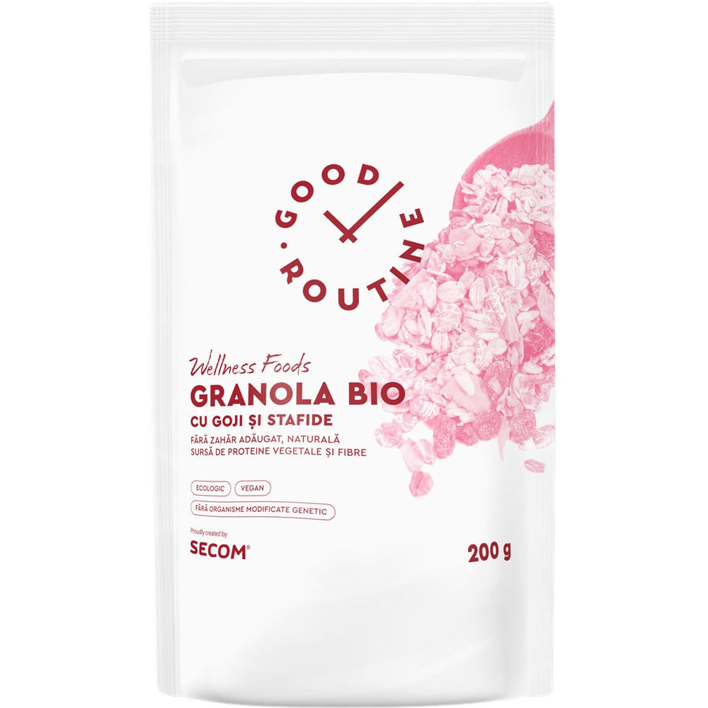Granola Bio cu goji si stafide Good Routine, 200 g, Secom