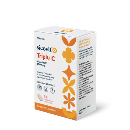 Triplu C Sicovit, 24 comprimate multi-strat, Zentiva 662478