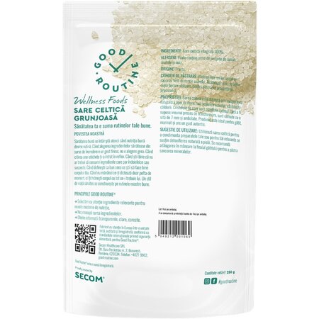 Sare celtica grunjoasa Good Routine, 250 g, Secom 712235