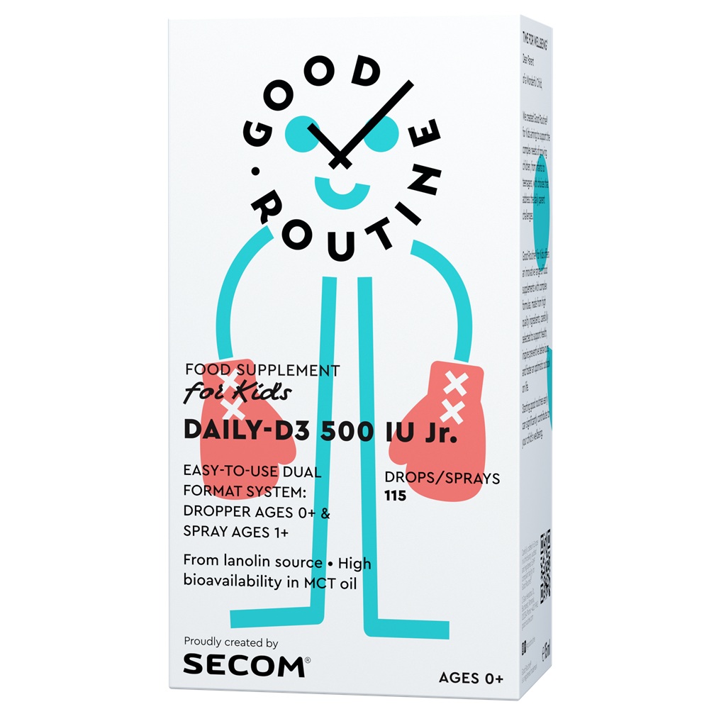 Vitamina D3 pentru copii Daily-D3 Jr Good Routine, 500 IU, 15 ml, Secom