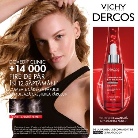 Serum capilar cu efect de regenerare Aminexil Clinical R.E.G.E.N. Booster Dercos, 90 ml, Vichy 662609
