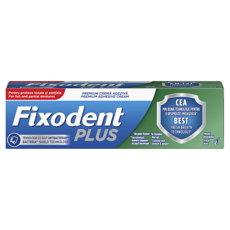 Crema adeziva pentru proteza dentara Dual Protect, 40 g, Fixodent Plus