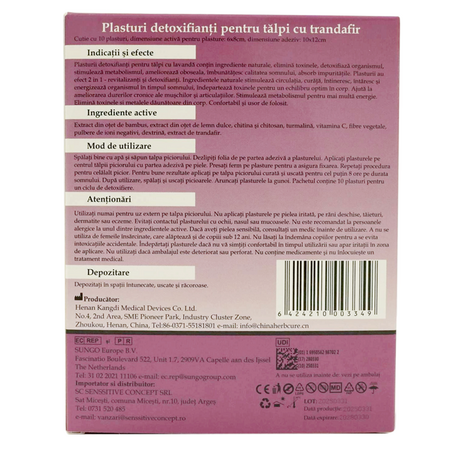 Plasturi detoxifianti cu trandafir Augama, 10x12 cm, 10 bucati, Henan Kangdi Medical 662768