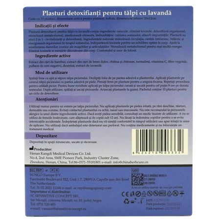 Plasturi detoxifianti cu lavanda Augama, 10x12 cm, 10 bucati, Henan Kangdi Medical 662772