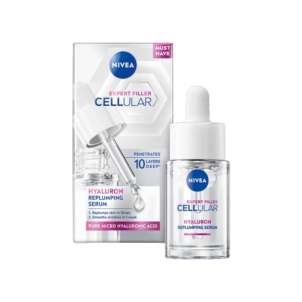Ser antirid pentru fata cu Acid Hyaluronic Cellular Expert Filler, 15 ml, Nivea