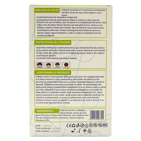 Plasturi antimigrena Augama, 5x12 cm, 4 bucati, Henan Kangdi Medical 662867