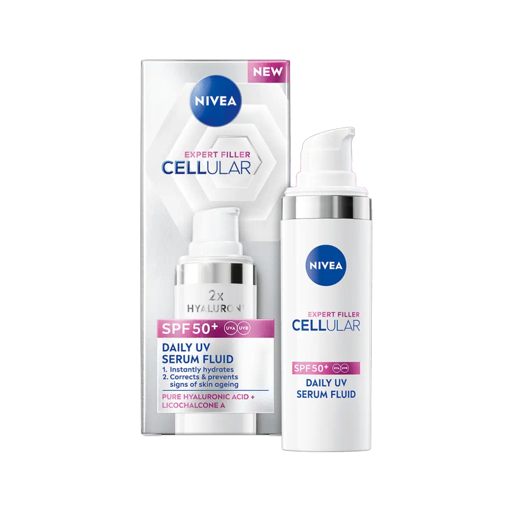 Ser fluid pentru fata cu factor de protectie SPF50 + Cellular Expert Filler, 30 ml, Nivea