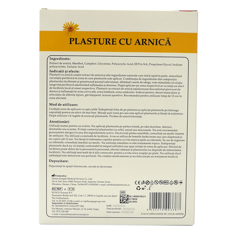 Plasturi cu arnica Augama, 10x15 cm, 10 bucati, Henan Kangdi Medical 662921