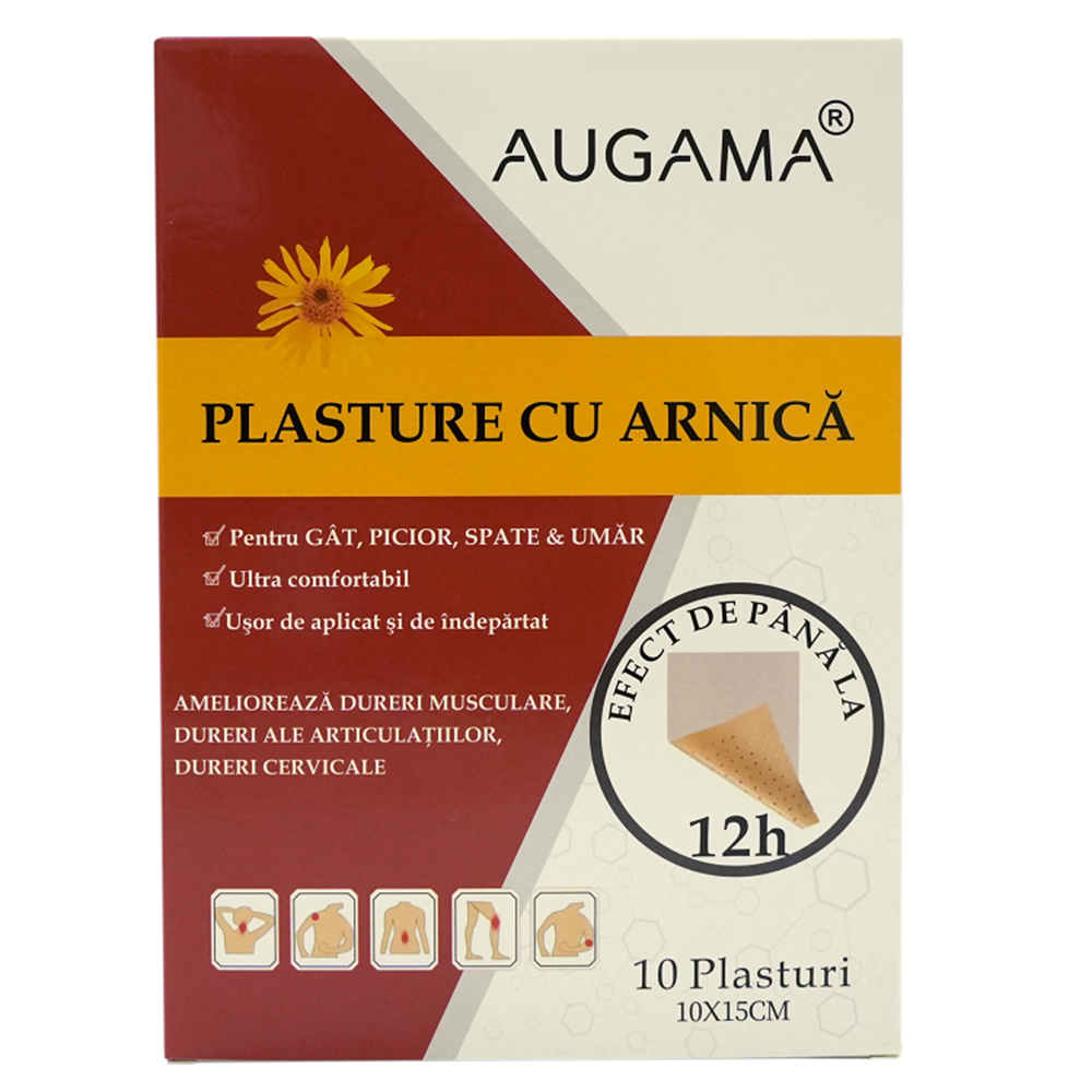Plasturi cu arnica Augama, 10x15 cm, 10 bucati, Henan Kangdi Medical