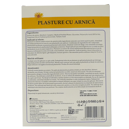 Plasturi cu arnica si hidrogel Augama, 10x14 cm, 10 bucati, Henan Kangdi Medical 662926