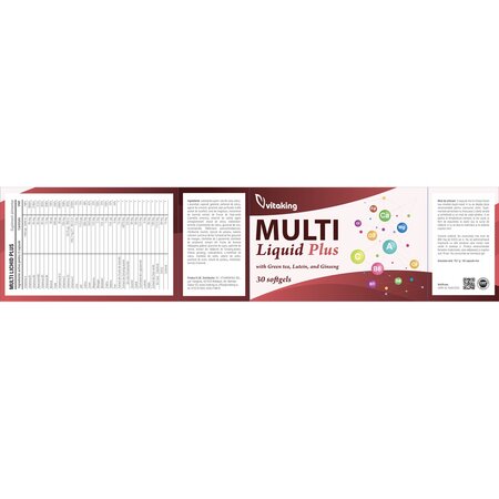 Multivitamin Lichid Plus cu minerale, Ginseng si Luteina, 30 capsule gelatinoase, Vitaking 715208