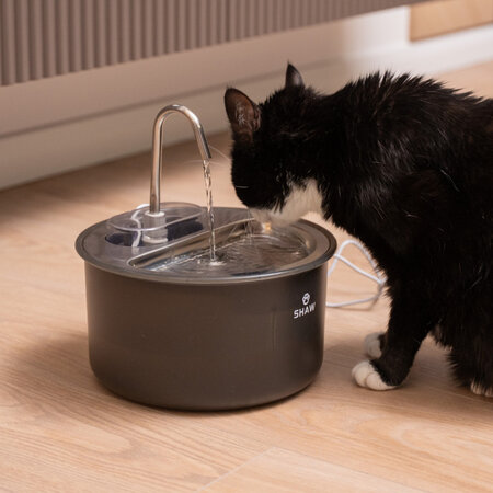 Fantana de apa tip robinet, neagra, pentru caini si pisici, cu functie de filtrare a apei, SHAW 662988