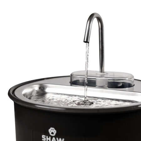 Fantana de apa tip robinet, neagra, pentru caini si pisici, cu functie de filtrare a apei, SHAW 662985