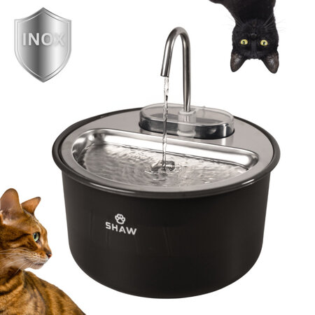 Fantana de apa tip robinet, neagra, pentru caini si pisici, cu functie de filtrare a apei, SHAW 662984