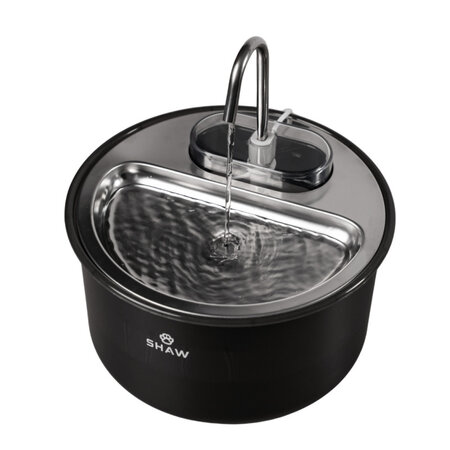 Fantana de apa tip robinet, neagra, pentru caini si pisici, cu functie de filtrare a apei, SHAW 662987