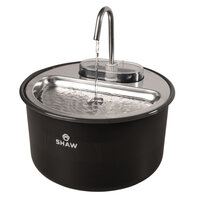 Fantana de apa tip robinet, neagra, pentru caini si pisici, cu functie de filtrare a apei, SHAW