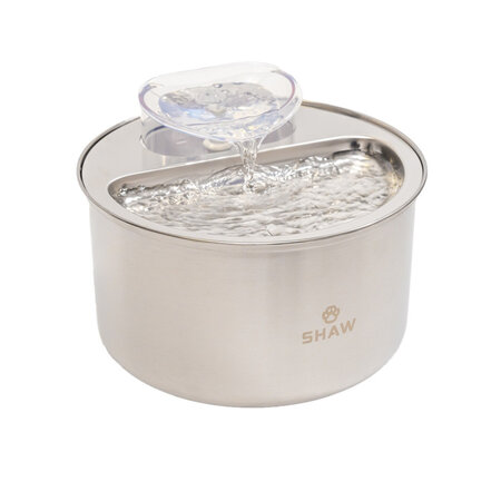 Fantana de apa, argintie, pentru caini si pisici, cu functie de filtrare a apei, SHAW 662997
