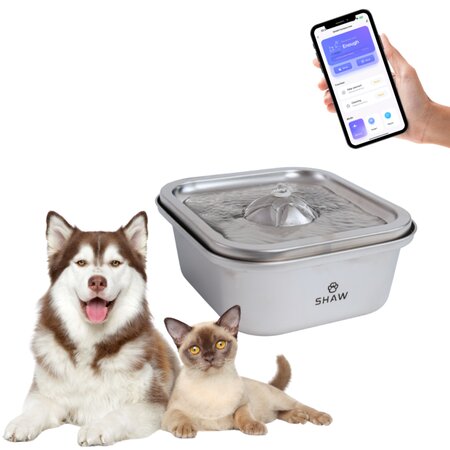 Fantana de apa argintie cu aplicatie mobila si sistem de filtrare Smart WF008, 4 L, SHAW 663031