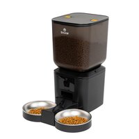 Hranitor automat smart, negru, pentru caini si pisici, aplicatie mobila, programare hranire, camera reglabila, SHAW