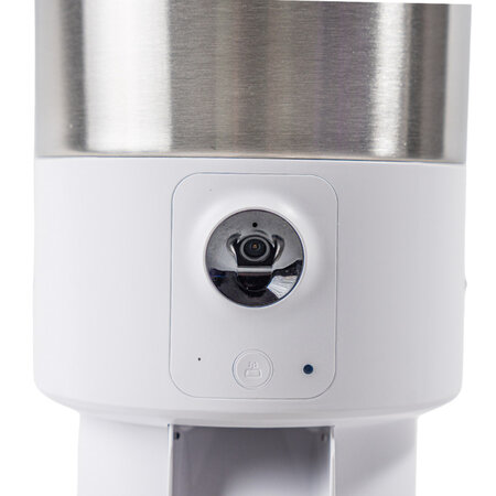 Hranitor automat smart, alb, pentru caini si pisici, aplicatie mobila, camera video night vision PRO V3, SHAW 663063