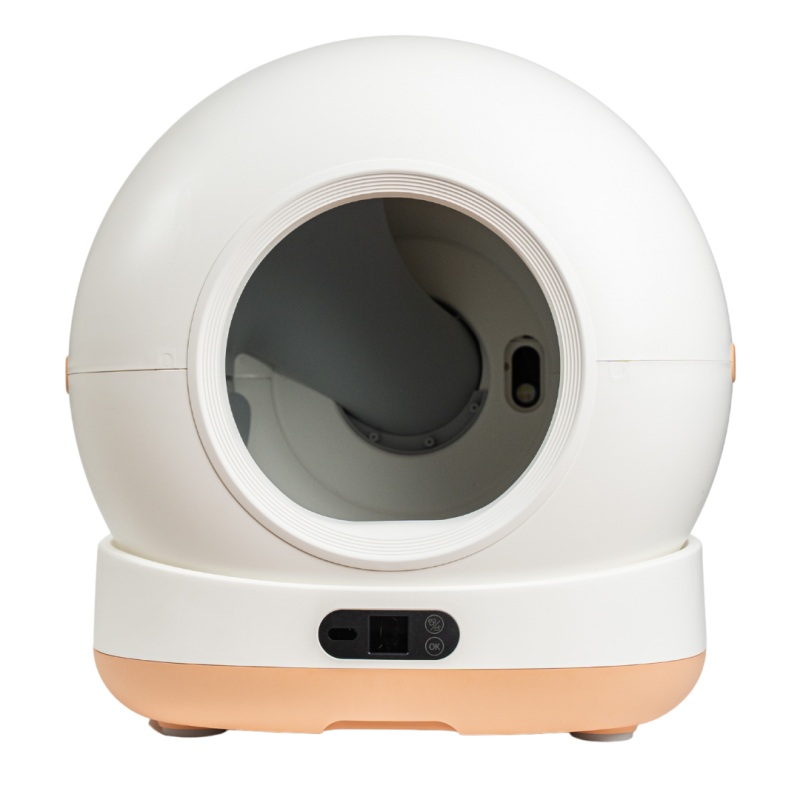 Litiera automata smart cu autocuratare si camera video pentru pisici Ultra View, bej, Shaw