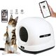 Litiera automata smart cu autocuratare si camera video pentru pisici, Ultra View, negru, 7 litri, Shaw 663093