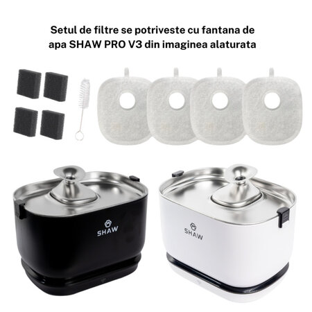 Set filtre pentru fantana PRO V3, 4 bucati, Shaw 663113