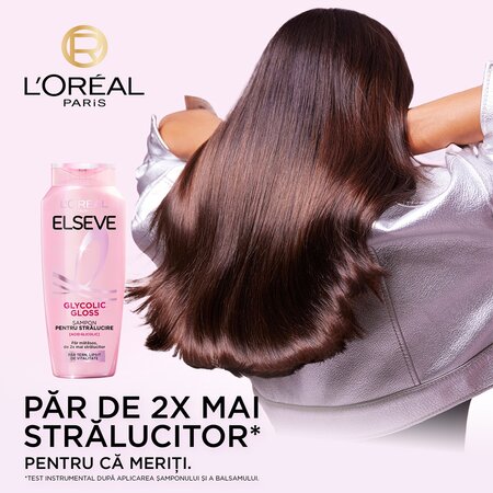 Sampon pentru stralucirea parului Glycolic Gloss, 400 ml, Elseve 663186
