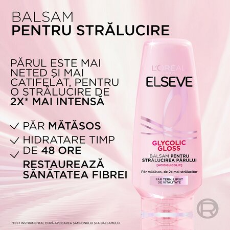 Balsam pentru stralucirea parului Glycolic Gloss, 200 ml, Elseve 663284