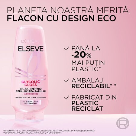 Balsam pentru stralucirea parului Glycolic Gloss, 200 ml, Elseve 663288
