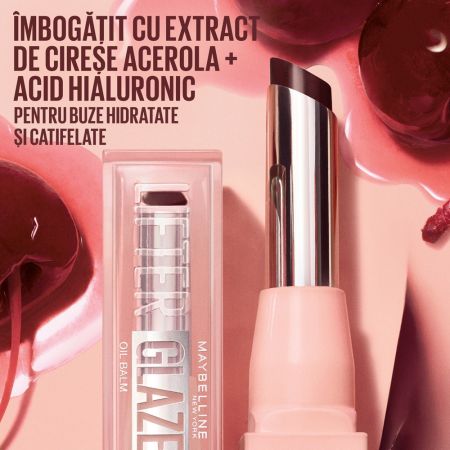 Balsam de buze cu pigmenti luminosi 04 Cherry Swirl Lifter Glaze, 3 g, Maybelline 663381