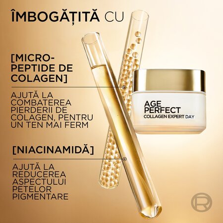 Crema de zi hidratanta cu colagen Age Perfect Collagen Expert, 50 ml, L'Oreal Paris 663443