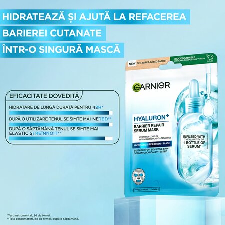 Masca hidratanta si reparatoare Hyaluron Barrier Repair, 28 g, Garnier 663461