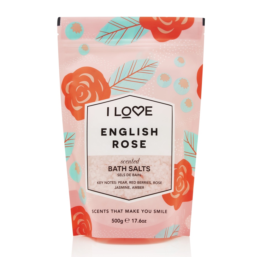 Sare de baie English Rose Signature, 500 g, I Love