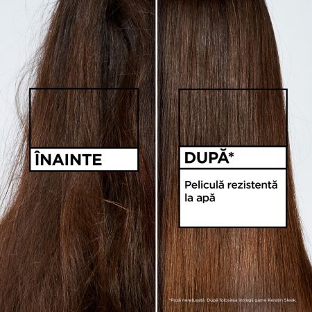 Masca pentru par neted si stralucitor Fructis Keratin Sleek, 370 ml, Garnier 663520