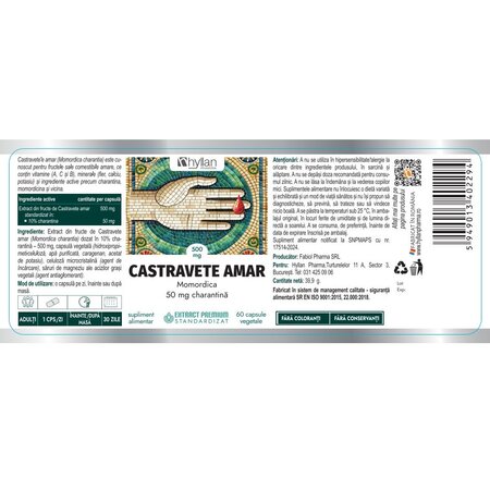 Castravete amar, 60 capsule vegetale, Hyllan Pharma 702598