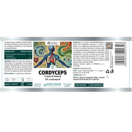 Cordyceps, 60 capsule vegetale, Hyllan Pharma 702601