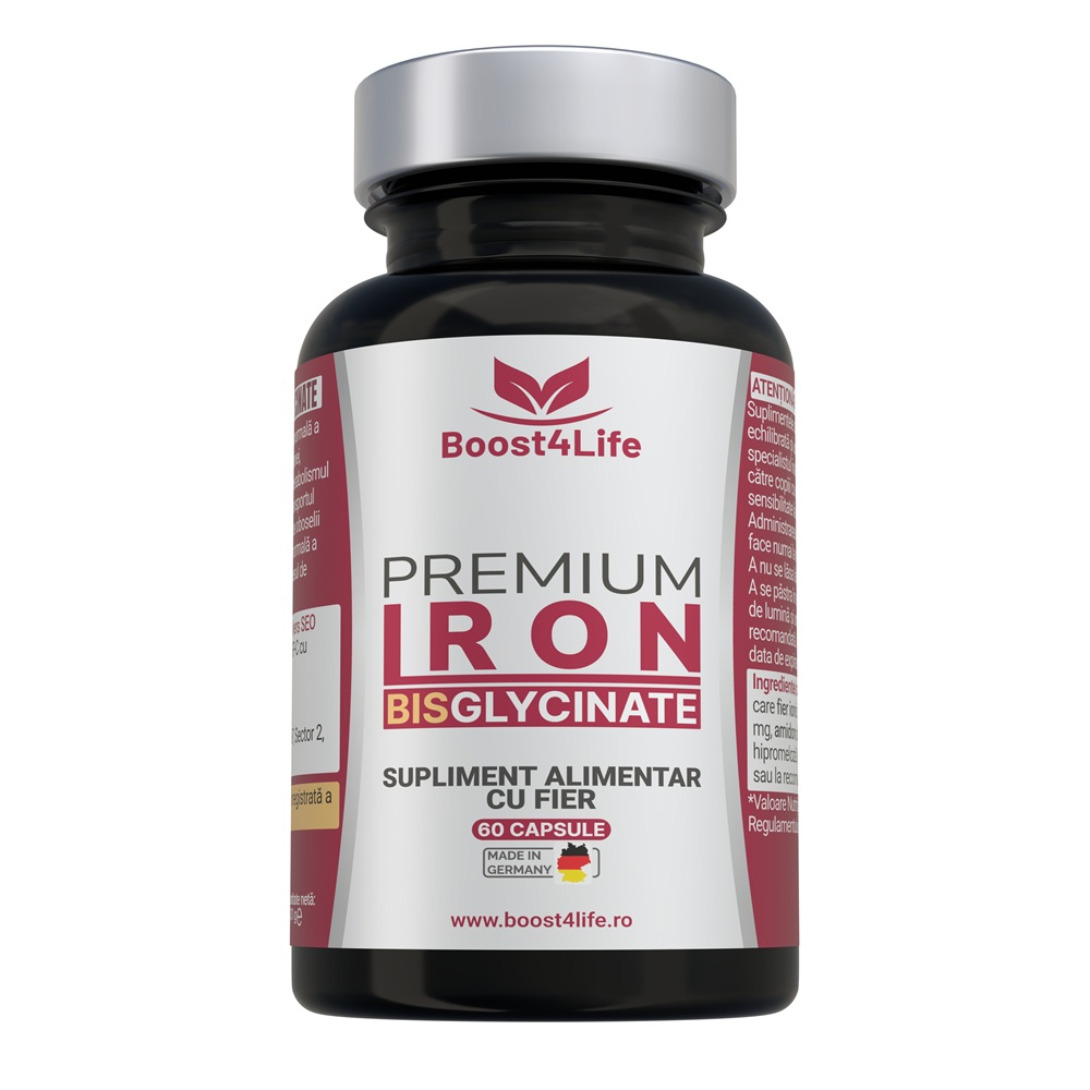 Fier Bisglicinat Premium, 71.8 mg, 60 capsule vegane, Boost4Life