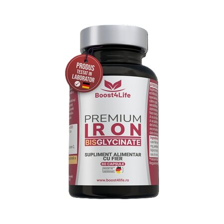 Fier Bisglicinat Premium, 71.8 mg, 60 capsule vegane, Boost4Life