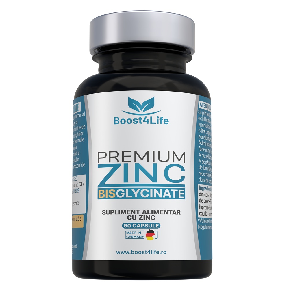 Zinc Bisglicinat Premium, 83.35 mg, 60 capsule vegane, Boost4Life