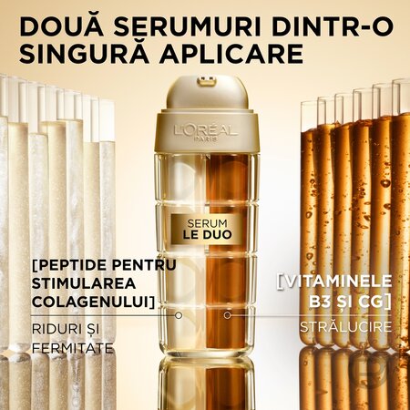 Serum antirid pentru fermitate si luminozitate Age Perfect Duo, 30 ml, L'Oreal Paris 663800