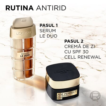 Serum antirid pentru fermitate si luminozitate Age Perfect Duo, 30 ml, L'Oreal Paris 663803
