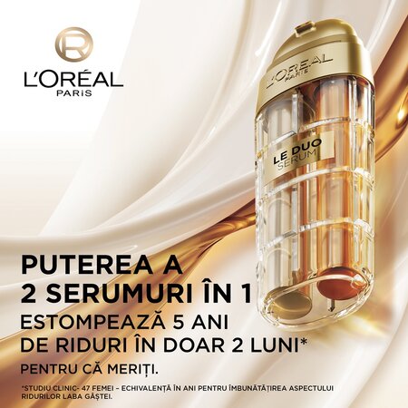 Serum antirid pentru fermitate si luminozitate Age Perfect Duo, 30 ml, L'Oreal Paris 663807