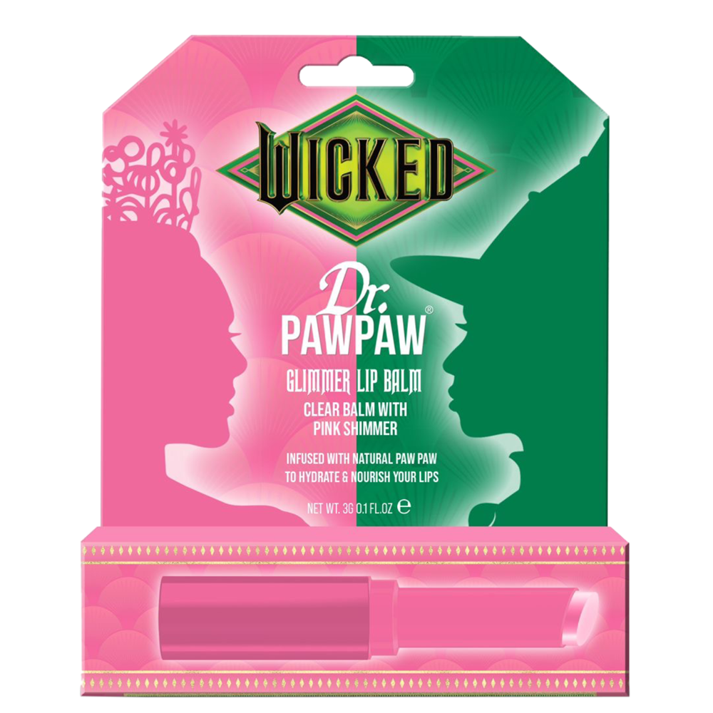 Balsam de buze transparent cu sclipici roz Glimmer Wicked, 3 g, Dr.PawPaw