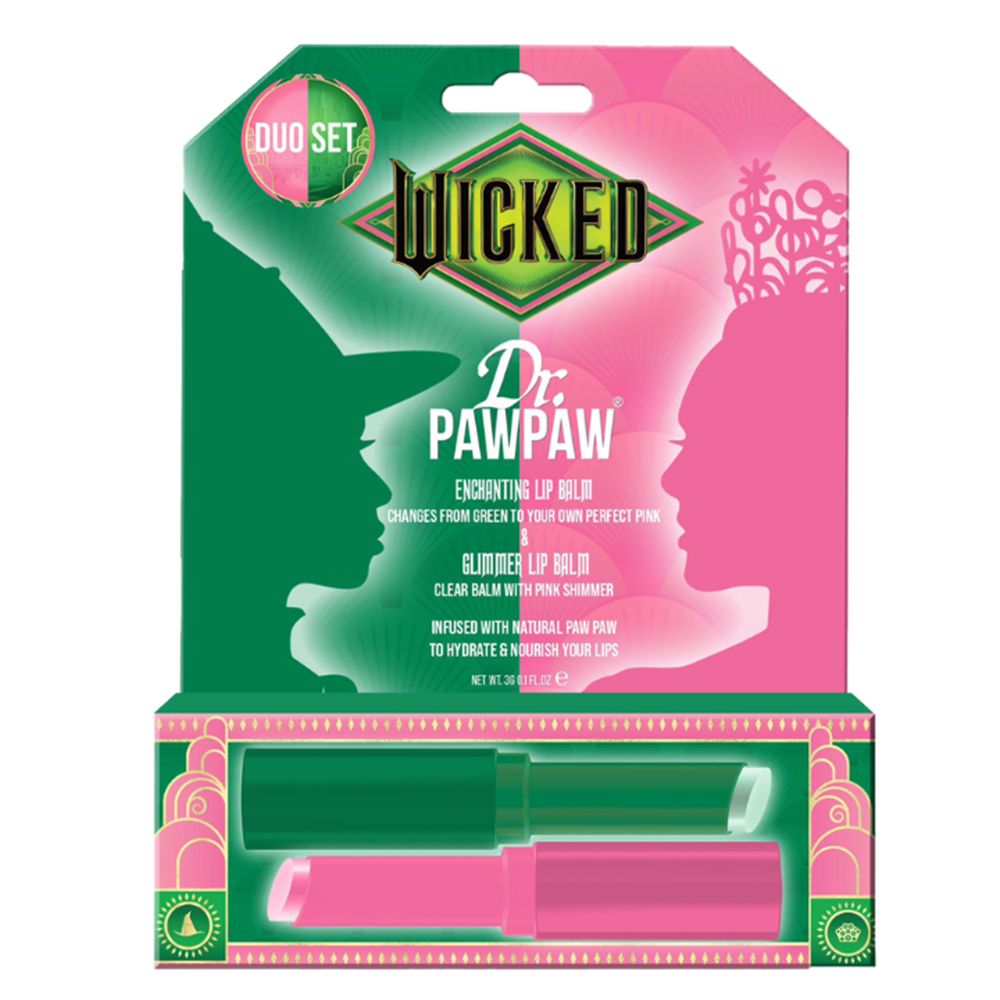 Set Balsam de buze transparent cu sclipici roz Glimmer 3 g + Balsam de buze care isi schimba culoarea Enchanting 3 g Wicked, Dr.PawPaw