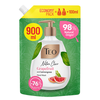 Rezerva sapun lichid cu pink grapefruit si lemongrass Nature Elixir, 900 ml, Teo