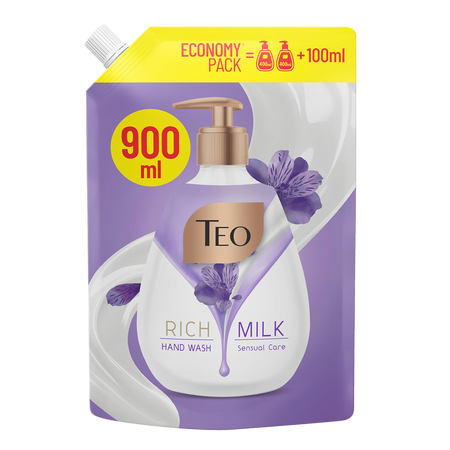 Sapun lichid Rich Milk Sensual Care, 900 ml, Teo