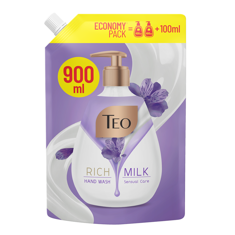 Sapun lichid Rich Milk Sensual Care, 900 ml, Teo