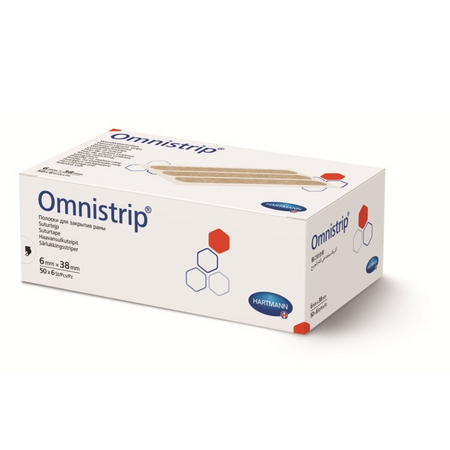 Plasturi sub forma de stripuri sterile Omnistrip, 6 x 38 mm, 50 x 6 bucati, Hartmann